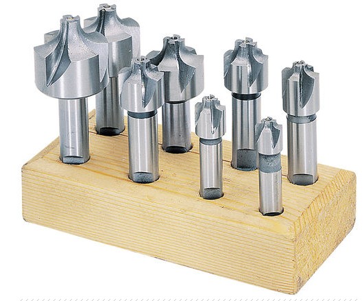 Corner rounding end mill sets