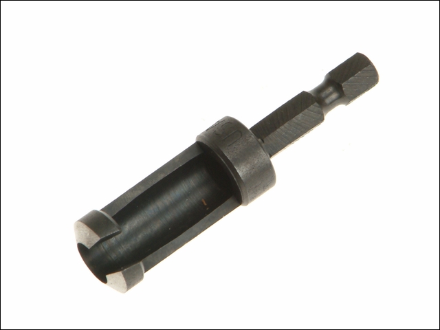 Round plug cutter with hex shank