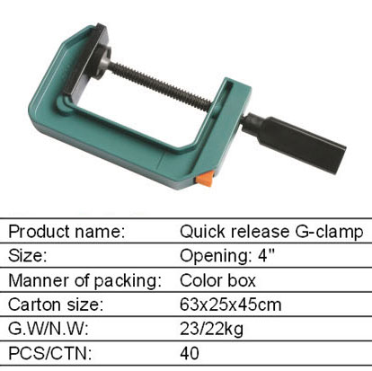 Quick release G-clamp