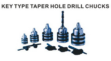 Key type taper hole drill chucks