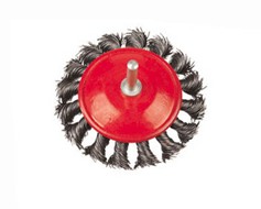 Wire wheel brushes, knotted with shaft 311-110-110